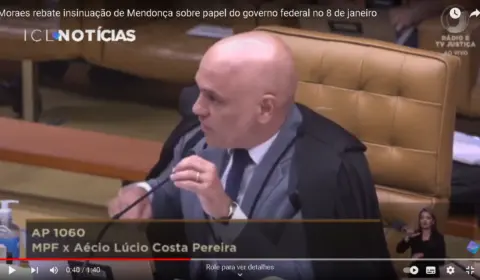 Alexandre de Moraes e André Mendonça discutem em julgamento de réu do 8/1