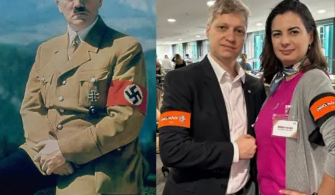 Em campanha contra Dino, deputado do Novo usa braçadeira semelhante à de nazistas