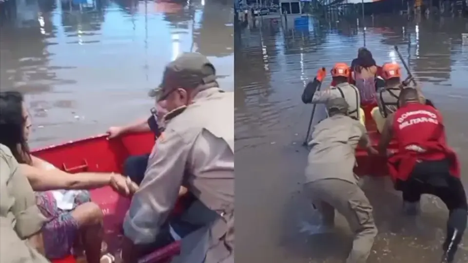 Chuva no RJ: grávida chega a tempo de dar à luz em hospital após ser resgatada em bote