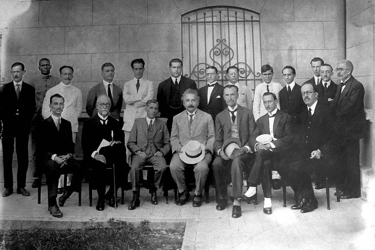 Einstein no Observatório Nacional no Rio de Janeiro em 9 de maio de 1925 (Foto: Acervo do Arquivo de História)