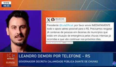 ‘Vai trabalhar, governador!’: Demori manda a real para Eduardo Leite diante de tragédia no RS